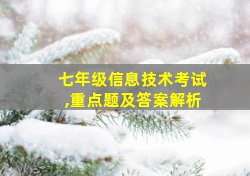 七年级信息技术考试,重点题及答案解析