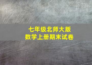 七年级北师大版数学上册期末试卷