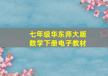 七年级华东师大版数学下册电子教材