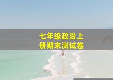 七年级政治上册期末测试卷