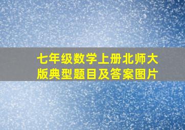 七年级数学上册北师大版典型题目及答案图片