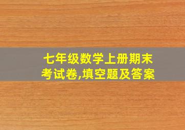 七年级数学上册期末考试卷,填空题及答案