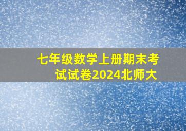 七年级数学上册期末考试试卷2024北师大