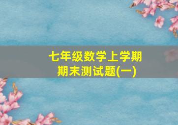 七年级数学上学期期末测试题(一)