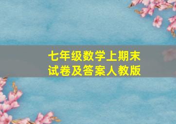 七年级数学上期末试卷及答案人教版