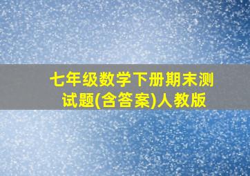 七年级数学下册期末测试题(含答案)人教版