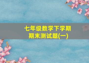 七年级数学下学期期末测试题(一)