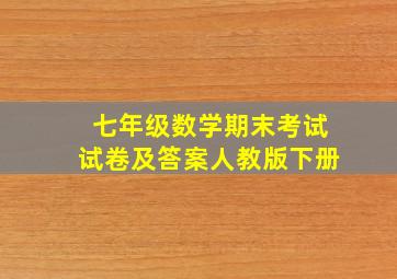 七年级数学期末考试试卷及答案人教版下册