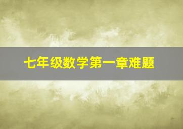 七年级数学第一章难题