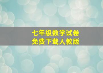 七年级数学试卷免费下载人教版