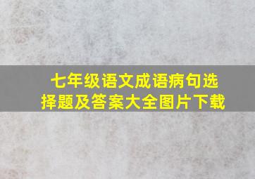 七年级语文成语病句选择题及答案大全图片下载