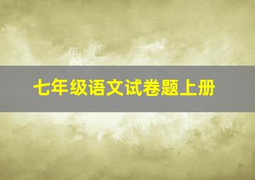 七年级语文试卷题上册