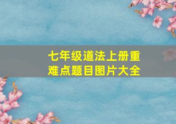 七年级道法上册重难点题目图片大全