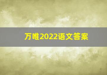 万唯2022语文答案