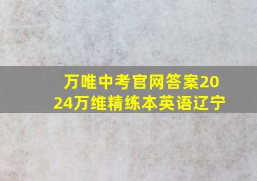 万唯中考官网答案2024万维精练本英语辽宁