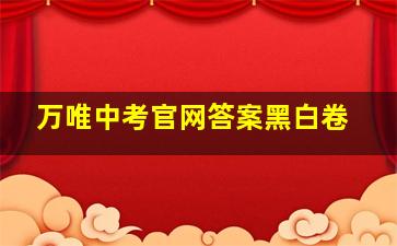 万唯中考官网答案黑白卷