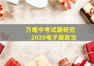 万唯中考试题研究2020电子版政治