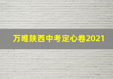 万唯陕西中考定心卷2021