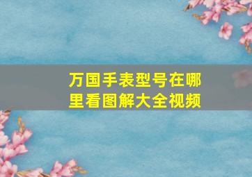 万国手表型号在哪里看图解大全视频