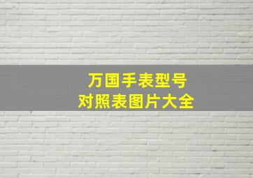 万国手表型号对照表图片大全