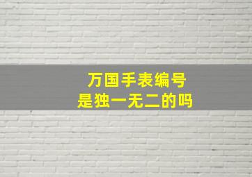 万国手表编号是独一无二的吗