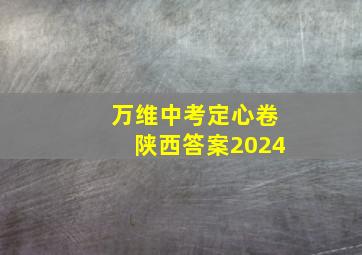 万维中考定心卷陕西答案2024