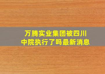 万腾实业集团被四川中院执行了吗最新消息