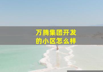 万腾集团开发的小区怎么样