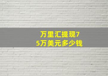 万里汇提现75万美元多少钱