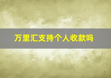 万里汇支持个人收款吗