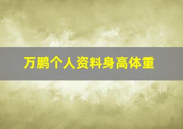 万鹏个人资料身高体重