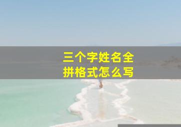 三个字姓名全拼格式怎么写