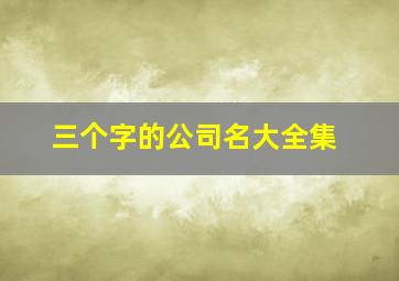 三个字的公司名大全集