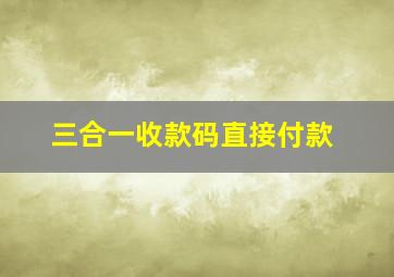 三合一收款码直接付款