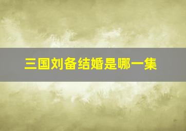 三国刘备结婚是哪一集