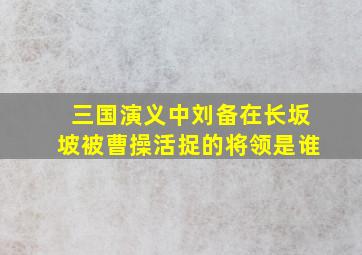 三国演义中刘备在长坂坡被曹操活捉的将领是谁