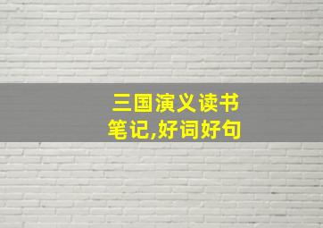 三国演义读书笔记,好词好句