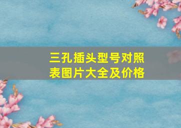 三孔插头型号对照表图片大全及价格