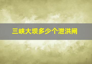 三峡大坝多少个泄洪闸