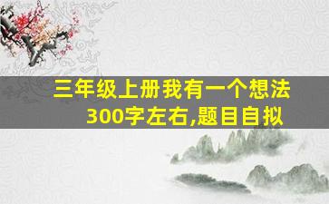 三年级上册我有一个想法300字左右,题目自拟