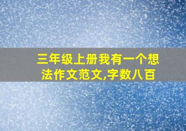 三年级上册我有一个想法作文范文,字数八百