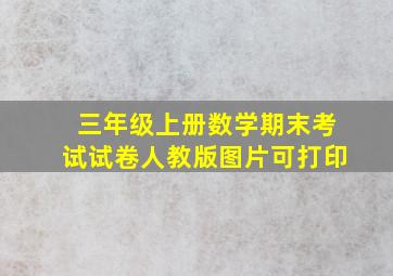 三年级上册数学期末考试试卷人教版图片可打印