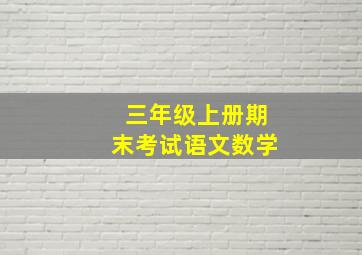 三年级上册期末考试语文数学