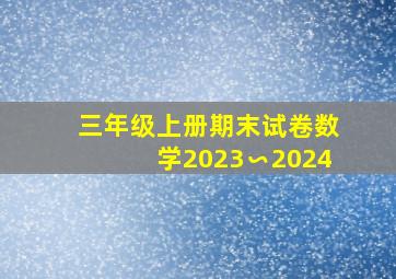 三年级上册期末试卷数学2023∽2024