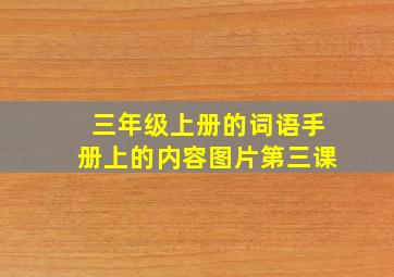 三年级上册的词语手册上的内容图片第三课