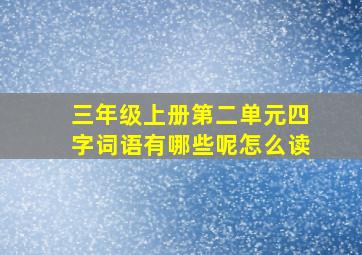 三年级上册第二单元四字词语有哪些呢怎么读