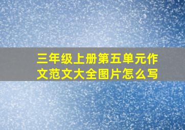 三年级上册第五单元作文范文大全图片怎么写