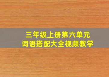 三年级上册第六单元词语搭配大全视频教学