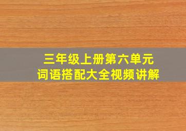 三年级上册第六单元词语搭配大全视频讲解