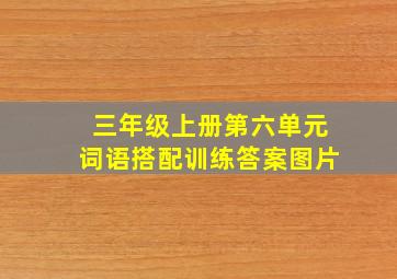 三年级上册第六单元词语搭配训练答案图片